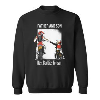 Father And Son Best Buddies Forever Fist Bump Dirt Bike Sweatshirt | Mazezy