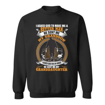 Father Grandpa God Sent Me My Grandson Granddaughter Fathers Day 138 Family Dad Sweatshirt - Monsterry UK