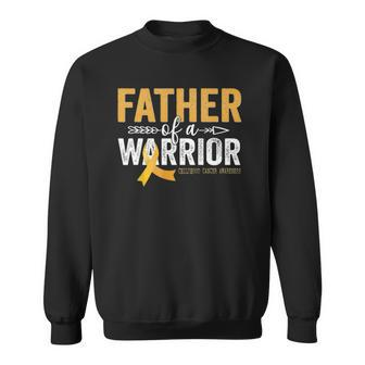Father Of A Warrior Childhood Cancer Ribbon Oncology Sweatshirt - Thegiftio UK
