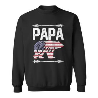 Fathers Day Gift Papa Bear Dad Grandpa Usa Flag July 4Th Sweatshirt | Mazezy