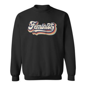 Feminist - Retro 70S Vintage Rainbow - Feminism Gift Raglan Baseball Tee Sweatshirt | Mazezy CA