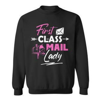 First Class Mail Lady Funny Postal Worker Gift Sweatshirt - Thegiftio UK