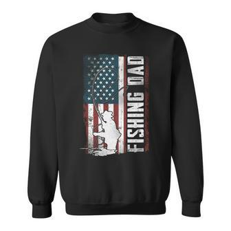 Fishing Dad Father Usa Flag Patriotic 4Th Of July Sweatshirt - Seseable