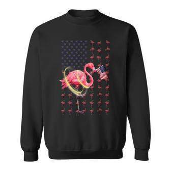 Flamingo American Usa Flag 4Th Of July Funny Patriotic Sweatshirt - Seseable