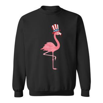 Flamingo For 4Th Of July Patriotic American Flag Hat Sweatshirt - Seseable