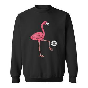 Flamingo Playing Soccer Football Player Men Women Kids Sweatshirt | Mazezy
