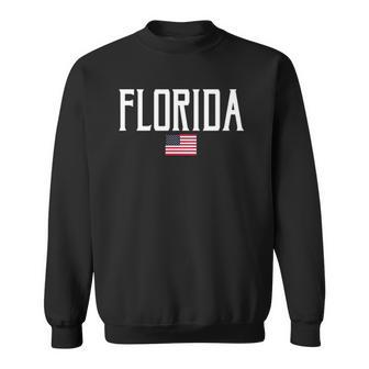 Florida American Flag Vintage White Text Sweatshirt | Mazezy