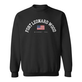 Fort Leonard Wood Mo Retro American Flag Usa City Name Sweatshirt - Seseable