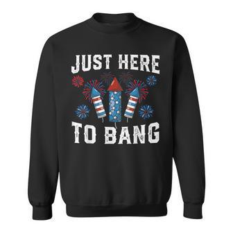 Fourth Of July 4Th Of July Fireworks Just Here To Bang Sweatshirt - Seseable