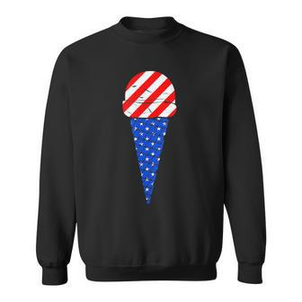 Fourth Of July American Flag Ice Cream Sweatshirt - Seseable