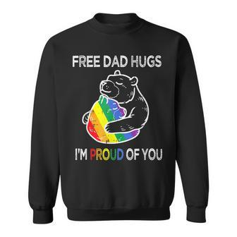 Free Dad Hugs Papa Bear Lgbtq Gay Pride Fathers Day V2 Sweatshirt - Thegiftio UK