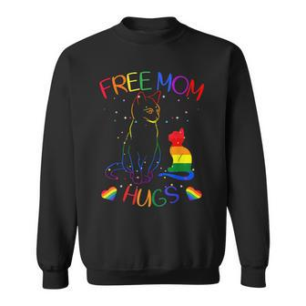 Free Mom Hugs - Lgbt Cat Gay Pride Rainbow Sweatshirt - Thegiftio UK
