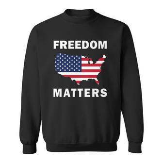 Freedom Matters American Flag Map Sweatshirt | Mazezy