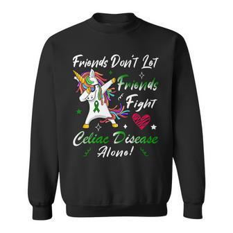 Friends Dont Let Friends Fight Celiac Disease Alone Unicorn Green Ribbon Celiac Disease Celiac Disease Awareness Sweatshirt | Favorety UK