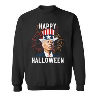 Funny Anti Biden Joe Biden Happy Halloween For Fourth Of July Sweatshirt | Mazezy UK