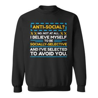 Funny Anti Social Personality Sarcastic Introvert Sweatshirt - Thegiftio UK
