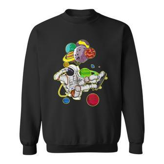 Funny Astronaut Space Travel Planets Skateboarding Science Sweatshirt | Mazezy UK