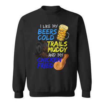 Funny Beer Lover Fried Chicken Wings Quad Bike Atv Mudding Sweatshirt - Thegiftio