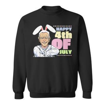 Funny Biden Easter Bunny Confused Happy 4Th Of July Sweatshirt - Seseable