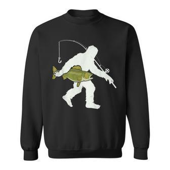 Funny Bigfoot Fishing T Walleye Fish Sasquatch Gift Sweatshirt - Thegiftio UK