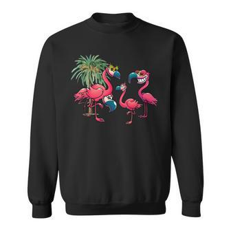 Funny Bird Nature Palm Trees Summer Vacation Flamingo Sweatshirt - Thegiftio UK