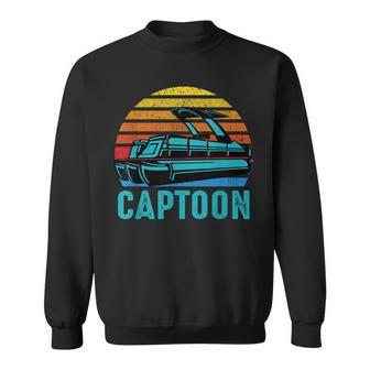 Funny Boating Captoon Pontoon Tritoon Captain Pontoon Boat Sweatshirt - Thegiftio UK