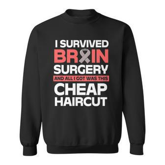 Funny Brain Tumor Survivor I Survived Brain Surgery Sweatshirt | Mazezy