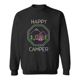 Funny Camper Gift Tee Happy Camping Lover Camp Vacation Sweatshirt | Mazezy