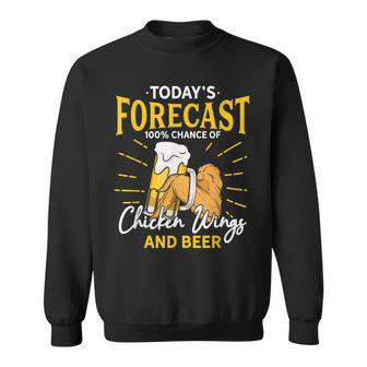 Funny Chicken Wing And Beer Fan - Today Forecast Beer Wings Sweatshirt - Thegiftio UK