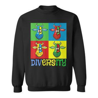 Funny Cow Diversity Colorful Statement Sweatshirt - Thegiftio UK