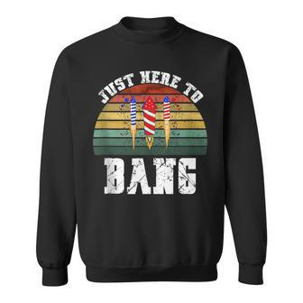 Funny Fireworks Patriotic 4Th Of July Just Here To Bang Sweatshirt - Seseable