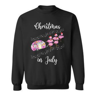 Funny Flamingo Pink Retro Camping Car Christmas In July V5 Sweatshirt - Thegiftio UK