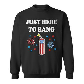 Funny Fourth Of July 4Th Of July Im Just Here To Bang Sweatshirt - Seseable