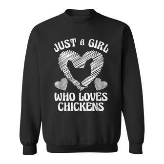 Funny Girl Chicken Design For Kids Women Mom Chicken Lover V2 Sweatshirt - Seseable