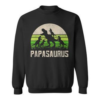 Funny Grandpa Papasaurus Dinosaur 4 Kids Fathers Day V2 Sweatshirt - Seseable
