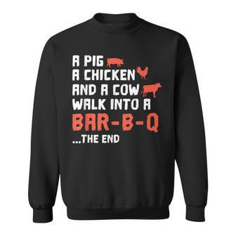 Funny Grilling Barbecue Foodies Pig Chicken Cow Bar V2 Sweatshirt - Thegiftio UK