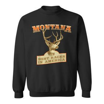Funny Hunting Best Racks Montana Deer Hunters Gift Sweatshirt - Thegiftio UK