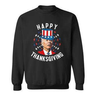 Funny Joe Biden Happy Thanksgiving For Fourth Of July Red White Blue Star Sweatshirt | Mazezy CA