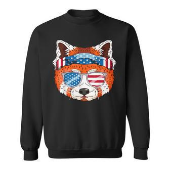 Funny July 4Th - Us Flag - Usa Patriotic Red Panda Sweatshirt - Seseable