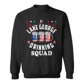 Funny Lake George Drinking Squad 4Th Of July Usa Flag Beer V2 Sweatshirt - Seseable
