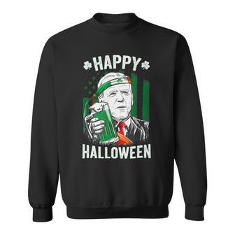 Funny Leprechaun Biden Happy Halloween For St Patricks Day Sweatshirt | Favorety DE