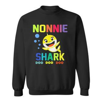 Funny Nonnie Shark Nonnie Shark Lover Family Mothers Sweatshirt | Mazezy