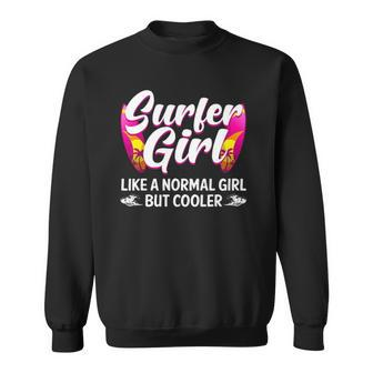 Funny Surfer Girl Design For Surfing Women Kids Surf Lovers Sweatshirt | Mazezy