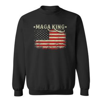Funny Ultra Maga King Vintage American Flag Ultra-Maga Retro Sweatshirt - Thegiftio UK