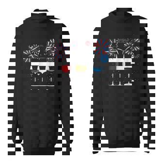 Funny Wine Glass Red White And Blue Firework Costume Sweatshirt - Thegiftio UK