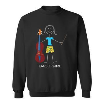 Funny Womens Double Bass Player Girl Bass Sweatshirt | Mazezy