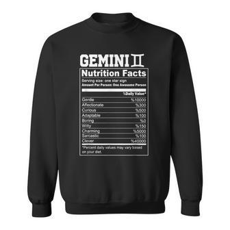 Funny Zodiac Gemini Nutrition Facts Gemini Birthday Women Sweatshirt - Seseable