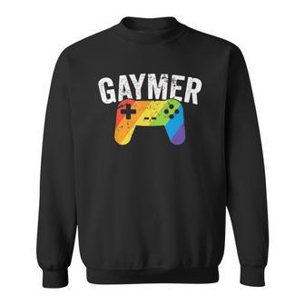 Gaymer Lgbt Gamer Pride Rainbow Parade March Nerd Geek Sweatshirt | Mazezy