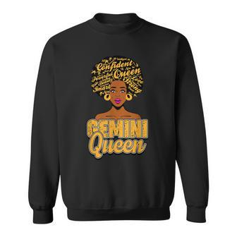 Gemini Zodiac Black African Afro Queen May June Birthday Sweatshirt - Seseable