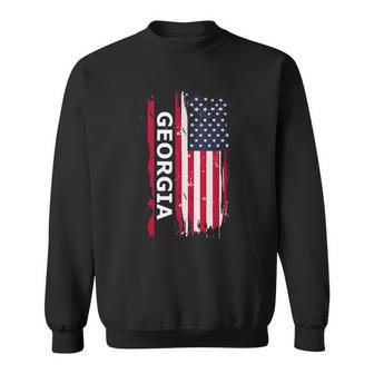 Georgia American Flag Sweatshirt | Mazezy